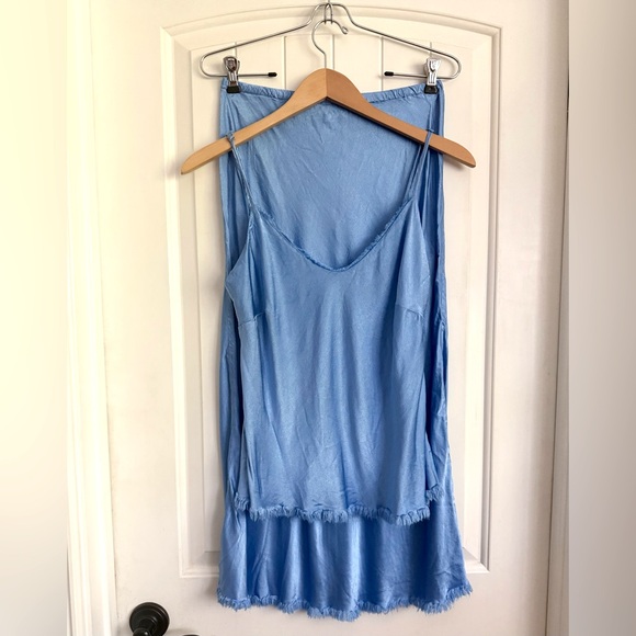 Pharaoh Collection Riley Skirt Vintage Satin Periwinkle Blue Midi Size 1 Small - Picture 8 of 11